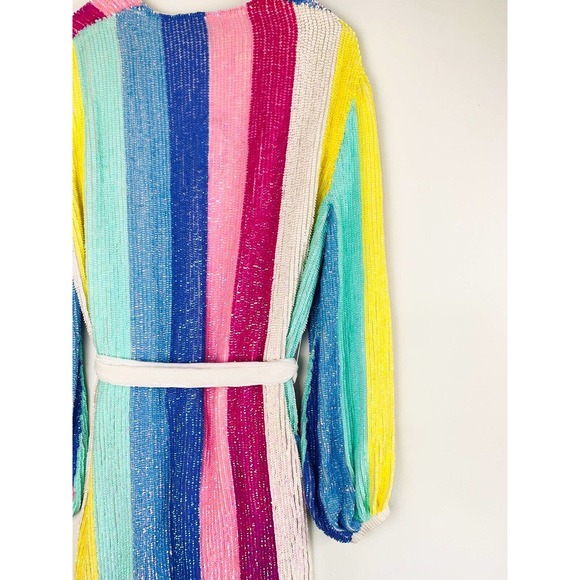 Retrofete Gabrielle Robe Dress Unicorn Stripes Rainbow Sequin BloggersFavorite - Picture 10 of 10